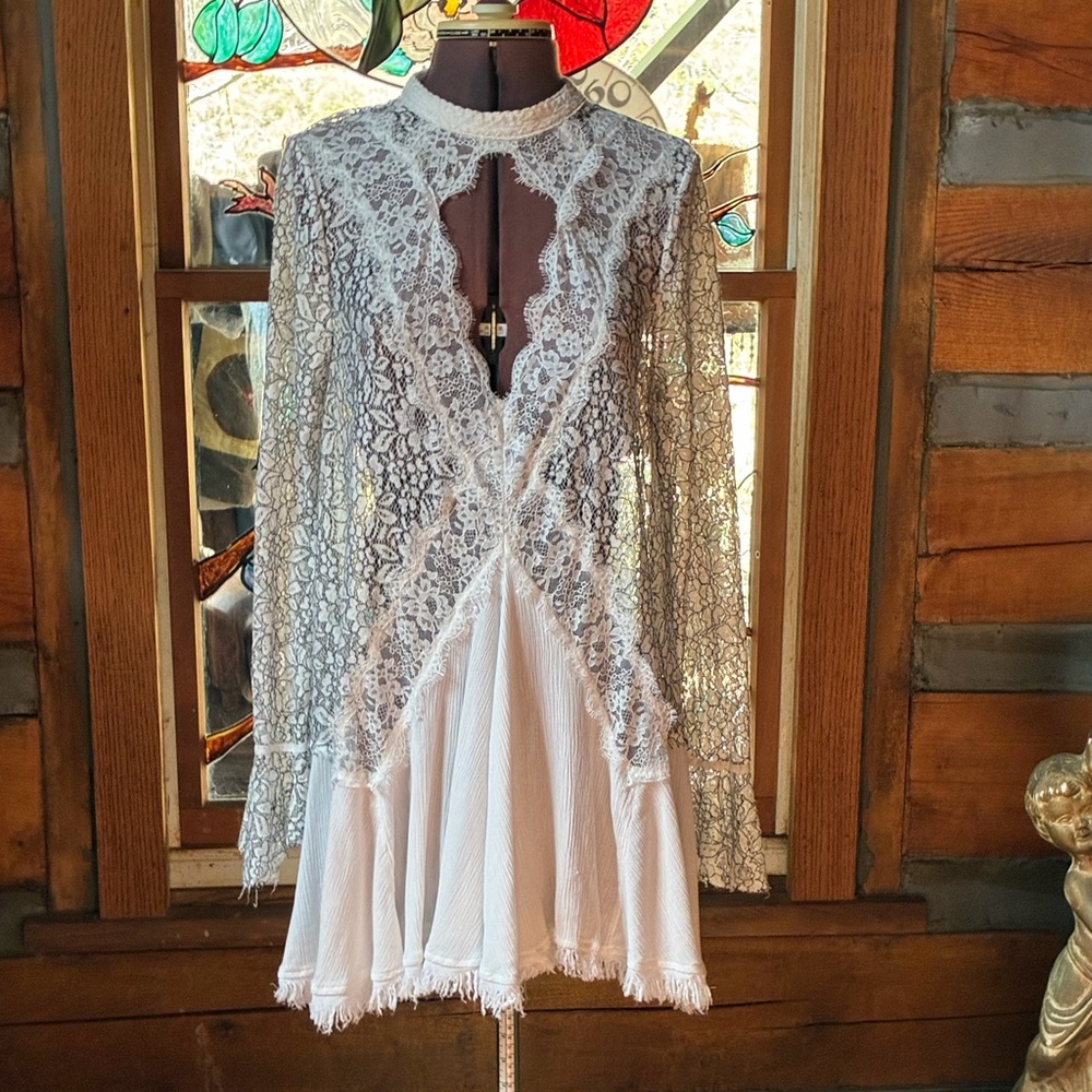 Free People Black and White Lace Tunic - Picture 9 of 9
